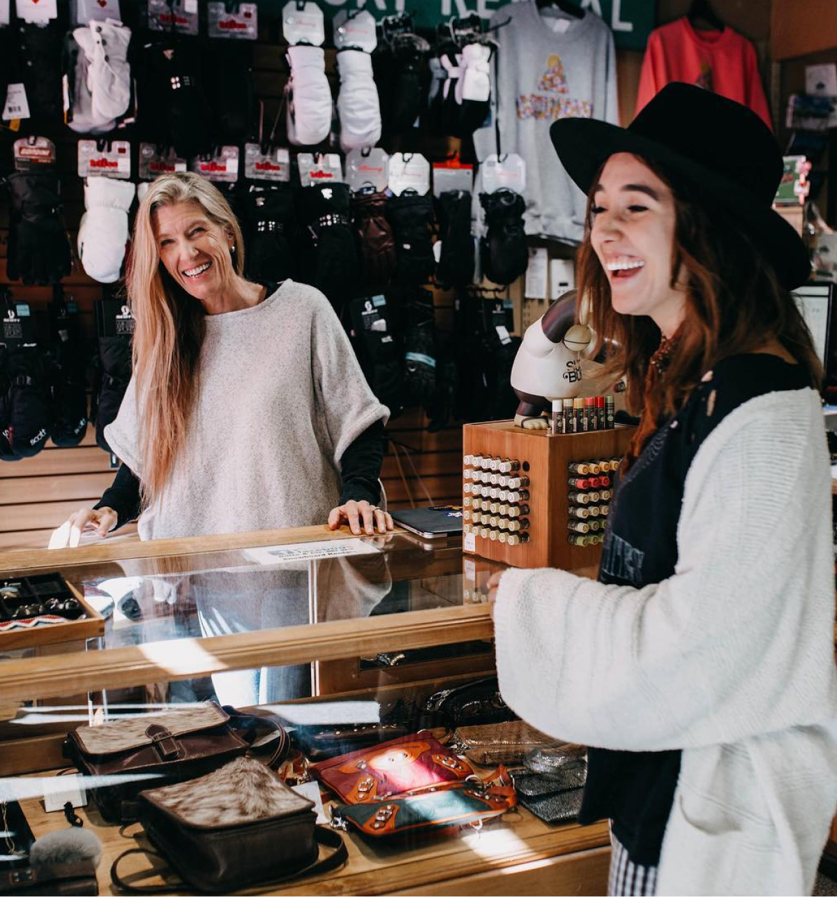 Stephanie Allen and employee smiling inside Butte & Co store
